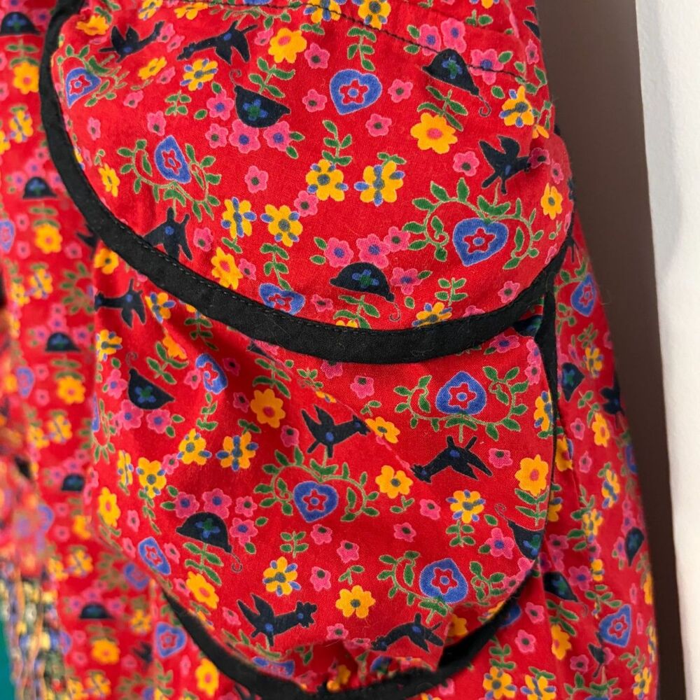 H&M Red Ditsy Floral Cottagecore Sundress | 100% Cotton | Pockets | EU Size 38 - Picture 4 of 12